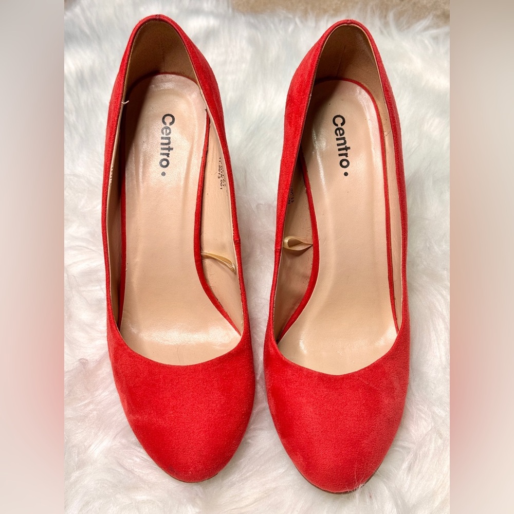 Women's Prom Event Party Red Pumps Size 40 Heels Shoes